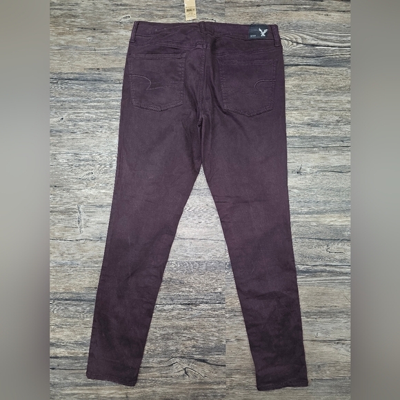 AEO Jeggings Size 12 Regular Classic Wine Sateen NWT - Picture 3 of 8